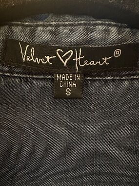 S 19” Bust Tenxel Velvet Hearts Tunic Dress Softest Chambray